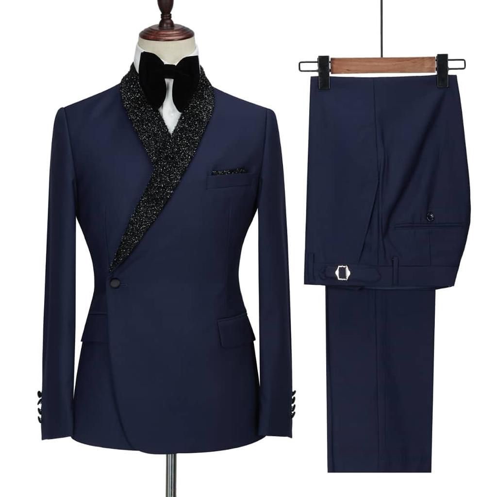 Mens Grooming Kit Luxury - Setelan jas pria biru laut Set