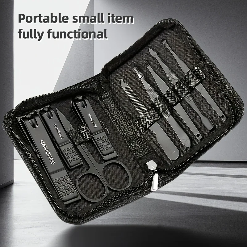 9 Pcs dalam 1 Set Peralatan Ma - Nail Care Kit Mens ulasan dan harga